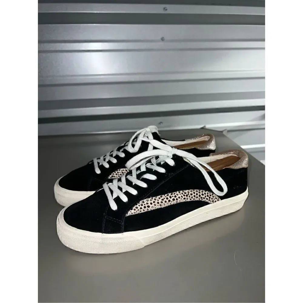 Madewell Black Suede & Leopard print Sneakers Size 9